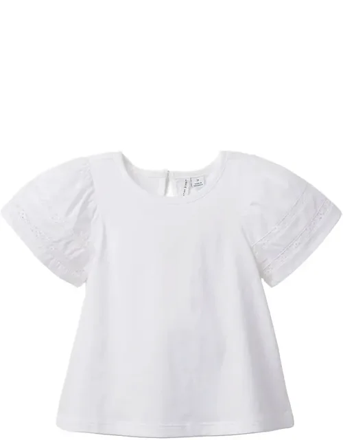 Lace Trim Puff Sleeve Top