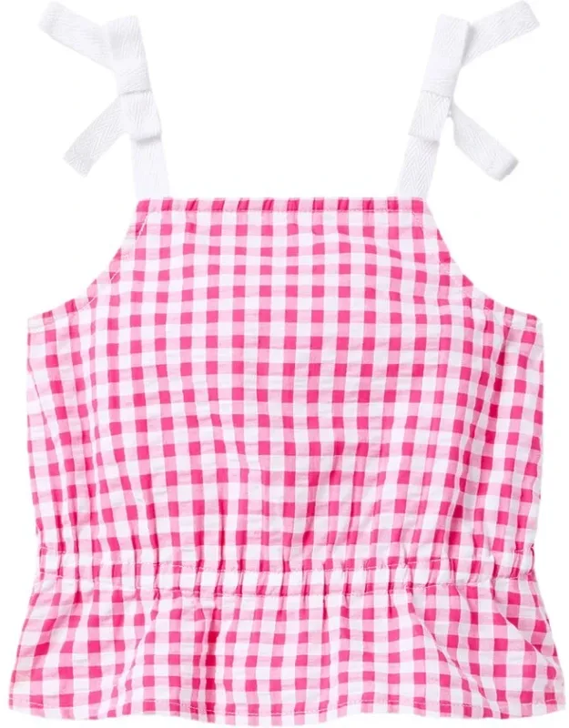 Gingham Peplum Top