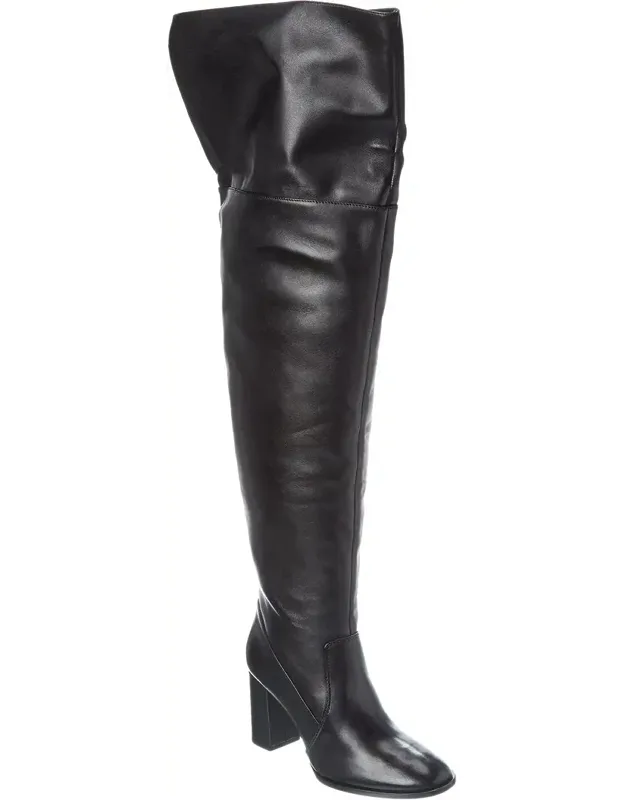 Terrance Block Leather Over-the-knee Boots