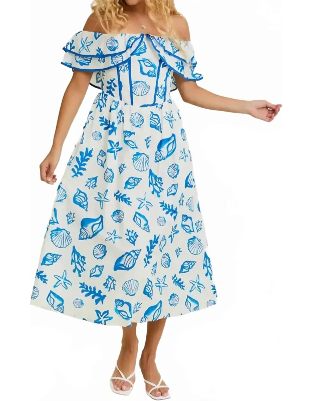 Off Shoulder Midi Dress