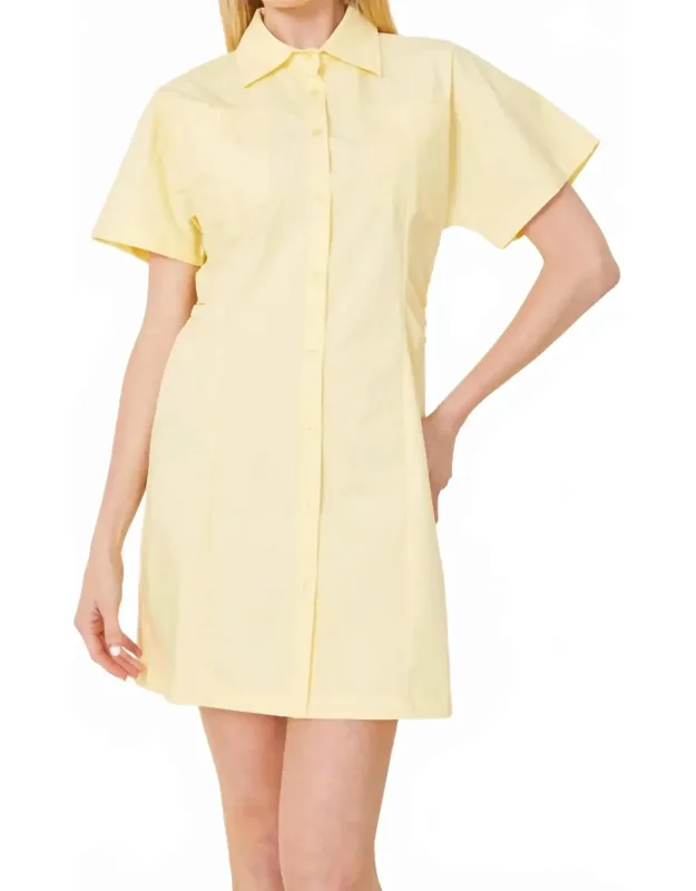 Poplin Elastic Back Waist Dress