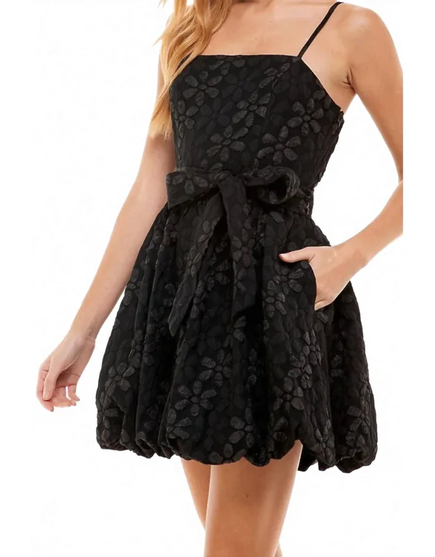 Floral Bubble Hem Mini Dress