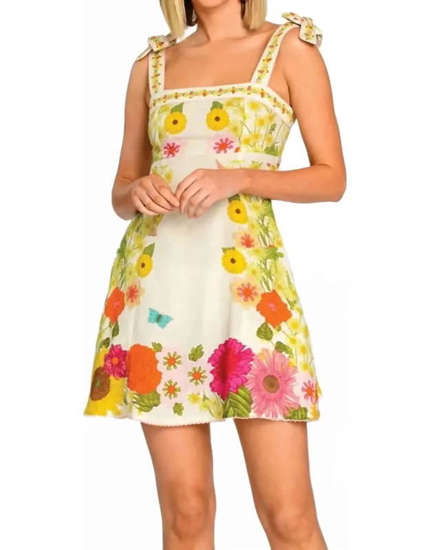 Annalisa Floral Pattern Mini Dress