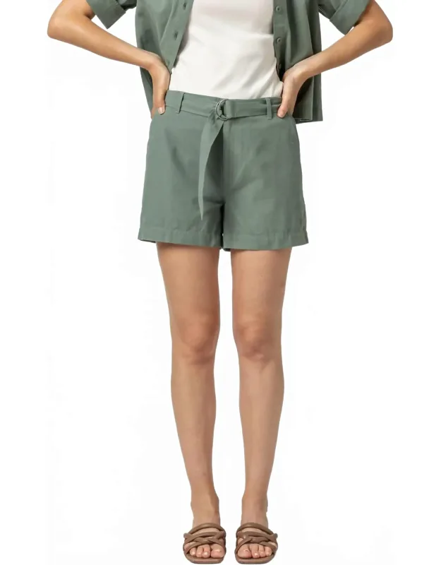 Belted Canvas Shorts