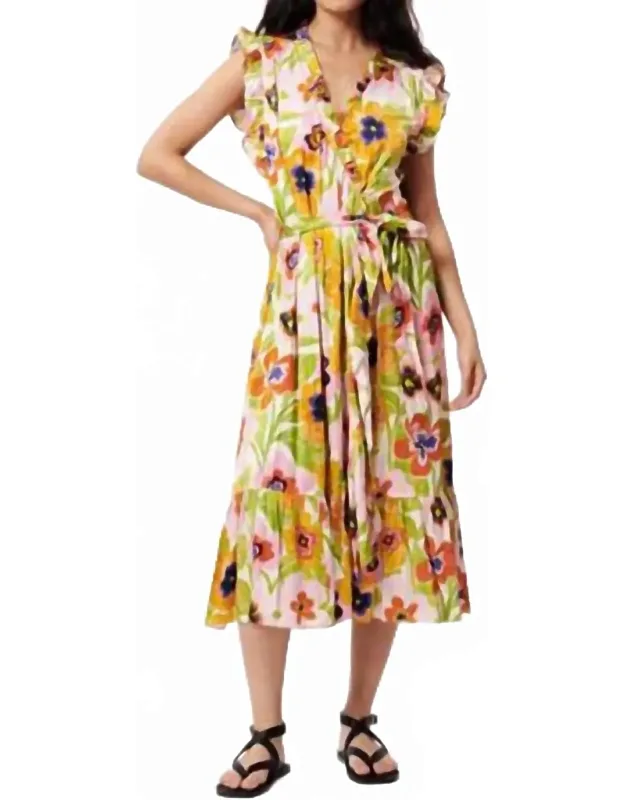 Summer Spicy Garden Midi Dress