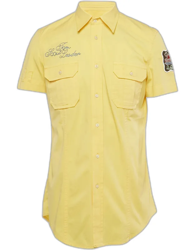 Applique Cotton Short Sleeve Shirt