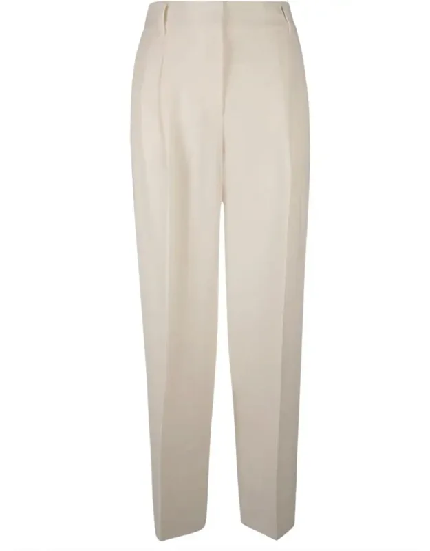 Trousers With High-waisted Design And Wide Leg