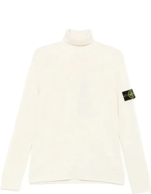 Ribbed Wool Turtleneck Pullover
