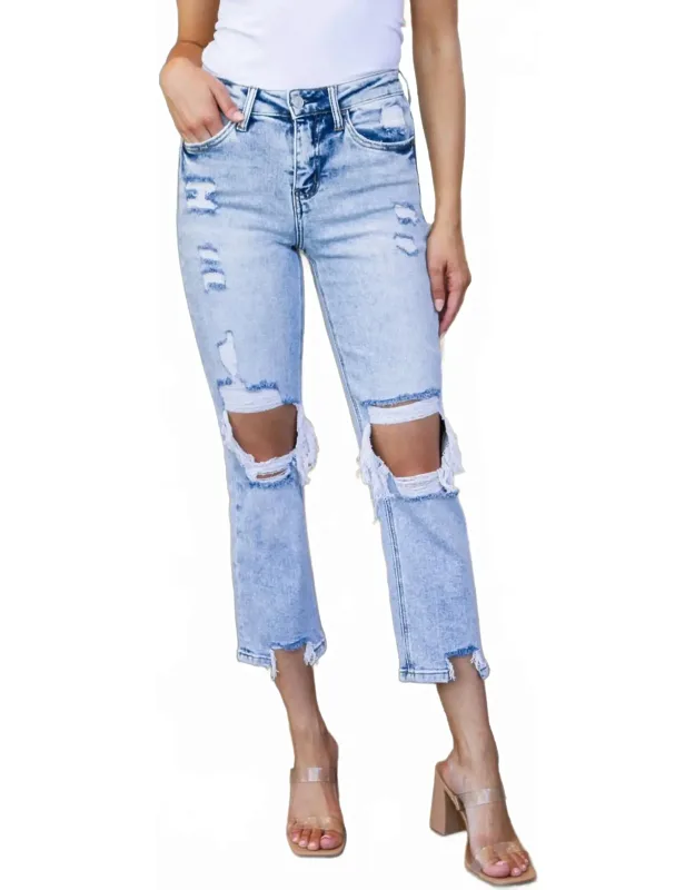 Rizzo High Rise Crop Straight Jeans