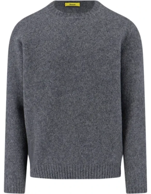 _wool Sweater, Crew Neck, Ribbed Trims, Straight Hem_
