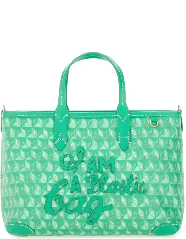 Tote Bag With "i Am A Plastic Bag" Pattern