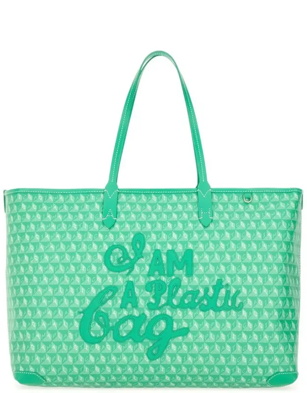 Tote Bag With "i Am A Plastic Bag" Pattern