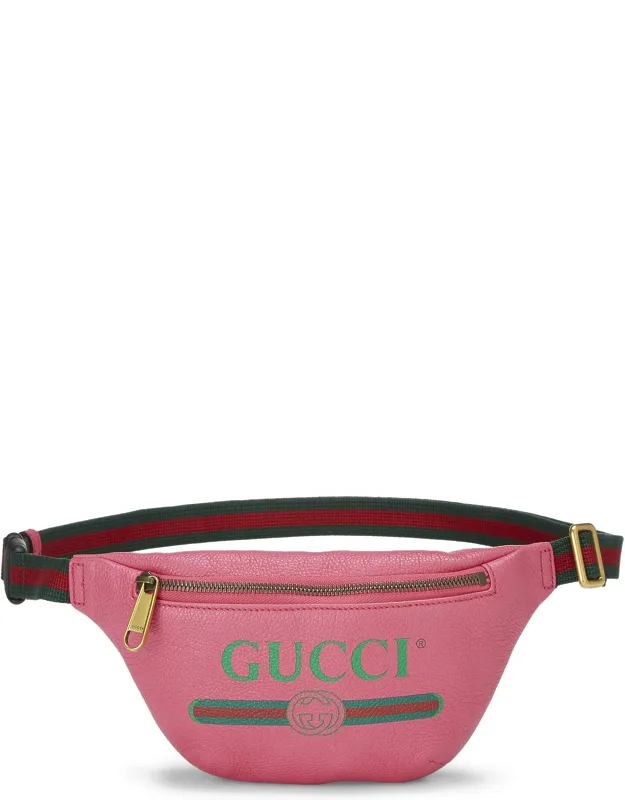 Leather Logo Print Belt Bag