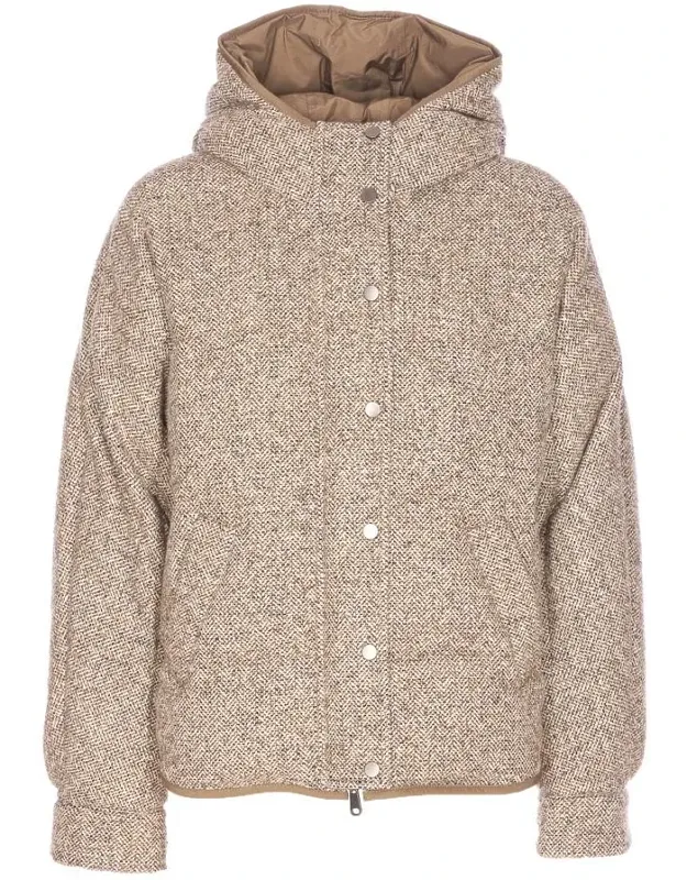 Brunello Cucinelli Down Jacket, Reversible Model, Padded, Hood Detail