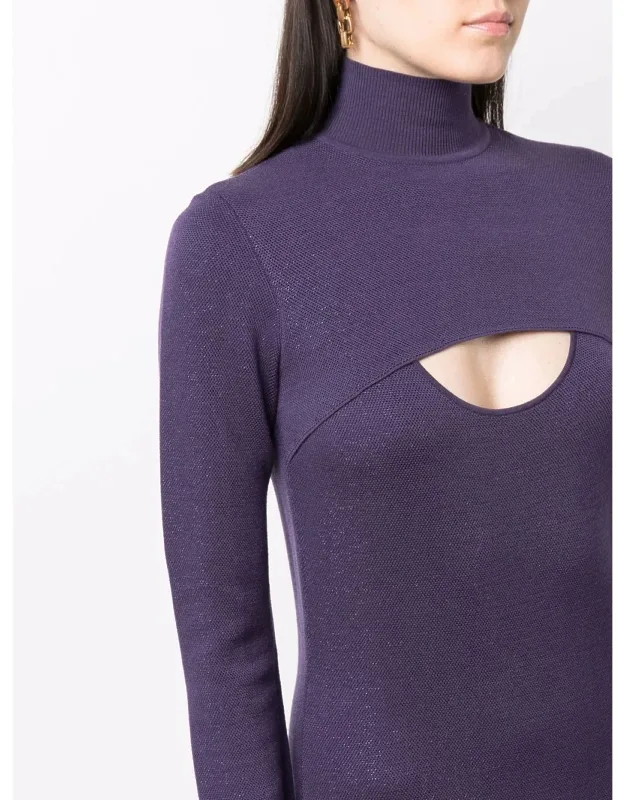 Lamé Wool Midi Dress