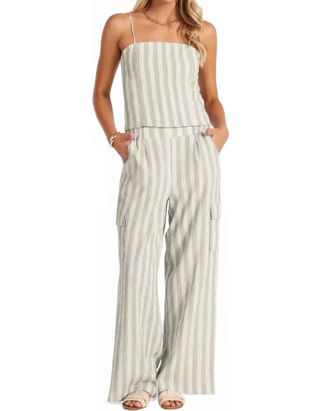 Coastal Stripe Cargo Pants