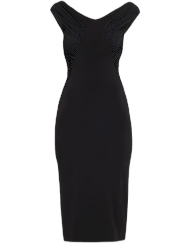 Ruched Midi Sheath Dress