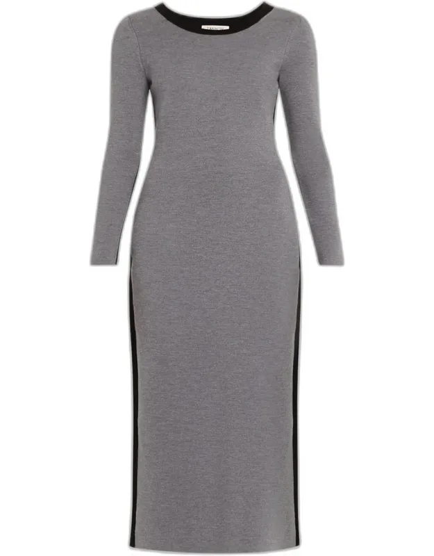 Angie Colorblock Long-sleeve Ankle Dress