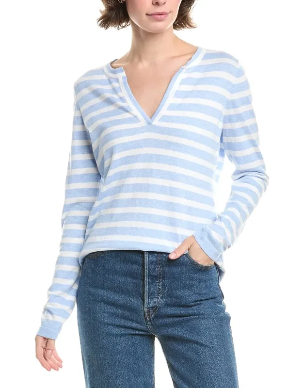 Split Neck Cashmere-blend Sweater