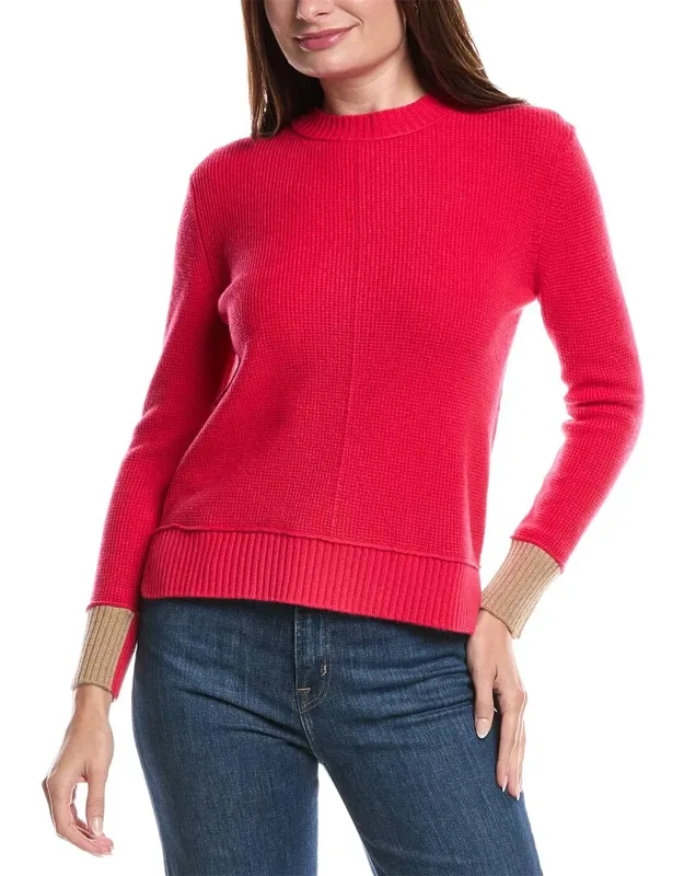 Contrast Trim Thermal Cashmere Sweater