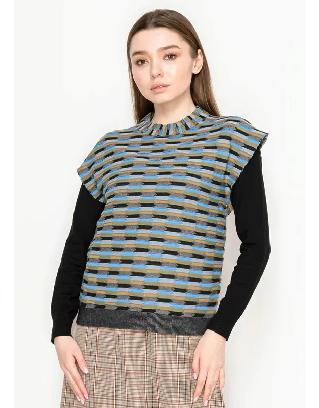 Textured Stripe Sweater Vest