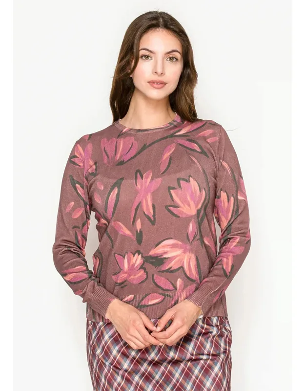 Sweater With Abstract Floral Design