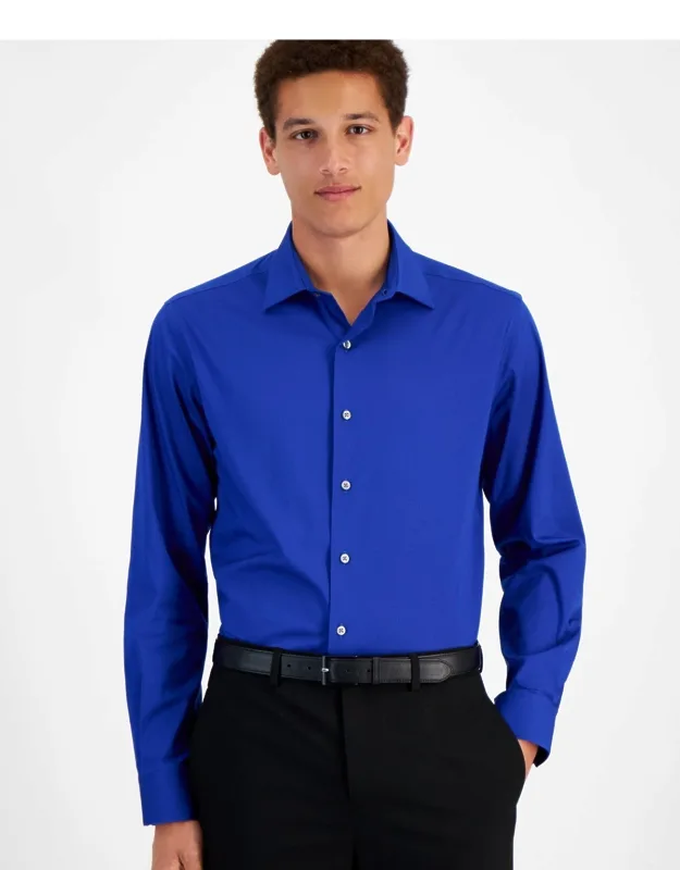 Dress Shirt Stretch Slim-fit Button-up