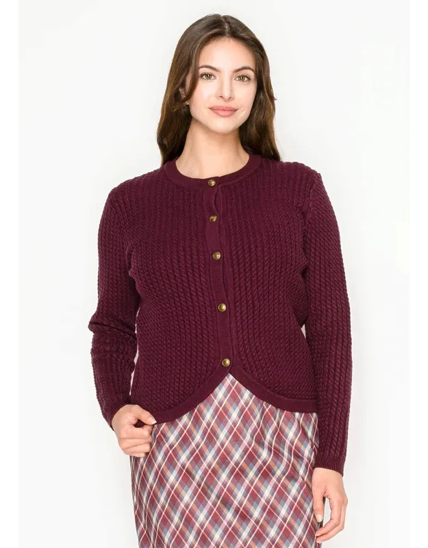 Cable Textured Knit Cardigan