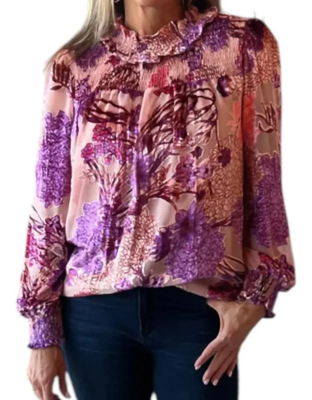 Burn Out Frost Velvet Mock Neck Top