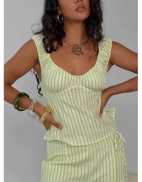 With Pleasure Puff Sleeve Linen Blouse