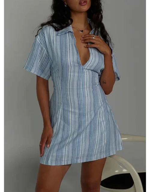 Wylla V Neck Linen Mini Dress