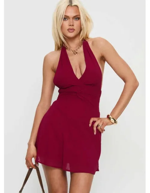 Good Luck Babe Halter Mini Dress