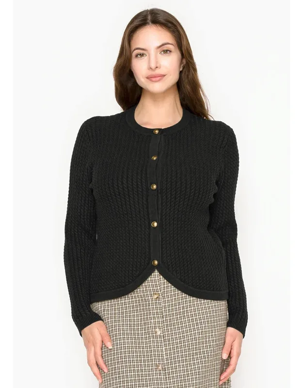Gold-button Knit Cardigan