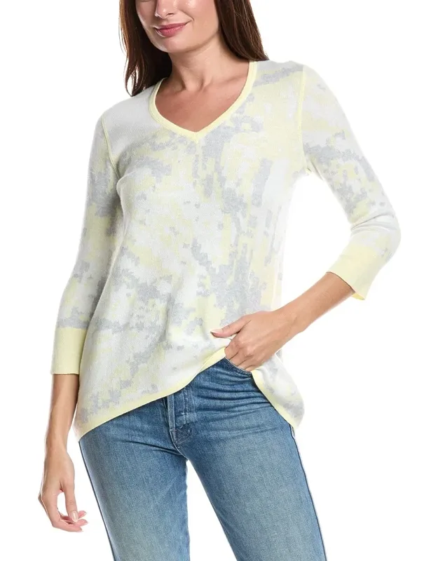 Reversible Starburst High-low Cashmere-blend Sweater