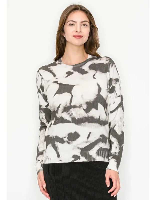 Monochrome Print Crewneck Sweater
