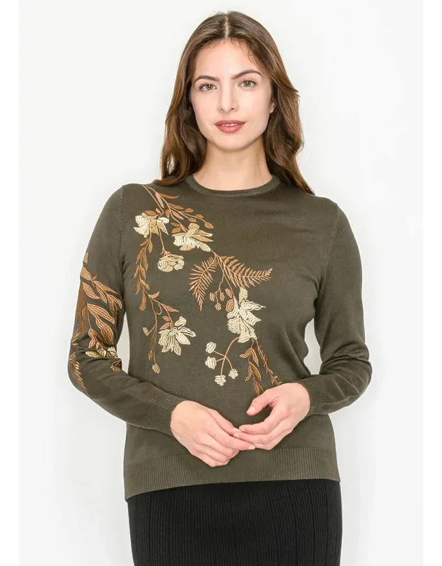 Embroidered Knit Sweater