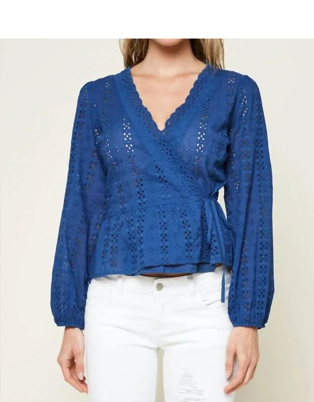 Eyelet Wrap Top