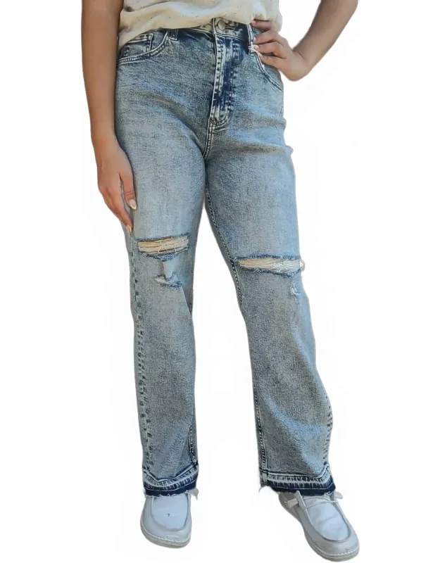 Unfinished Hem Jeans