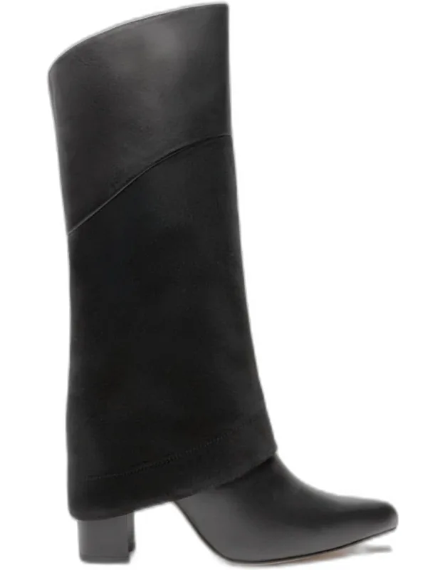 Leather Tall Overlay Boots