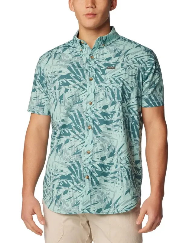 Rapid Rivers Shirt Cloudburst Dye Palms Printed Button-down