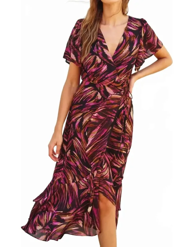 Lights Out Wrap Midi Dress