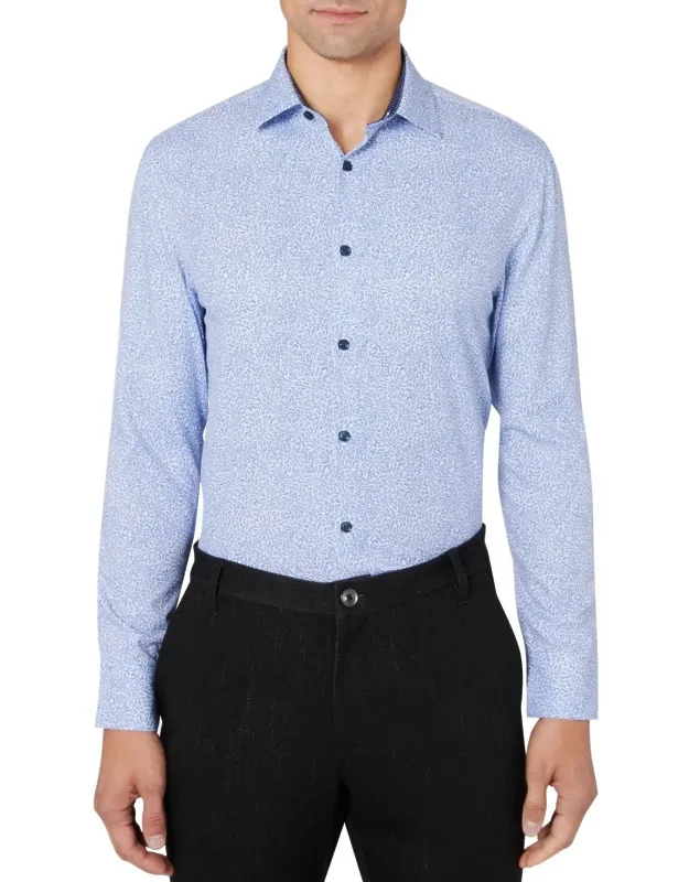 Dress Shirt Floral Slim Fit Performance Stretch