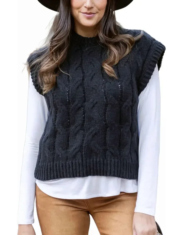 Cable Knit Sweater Vest