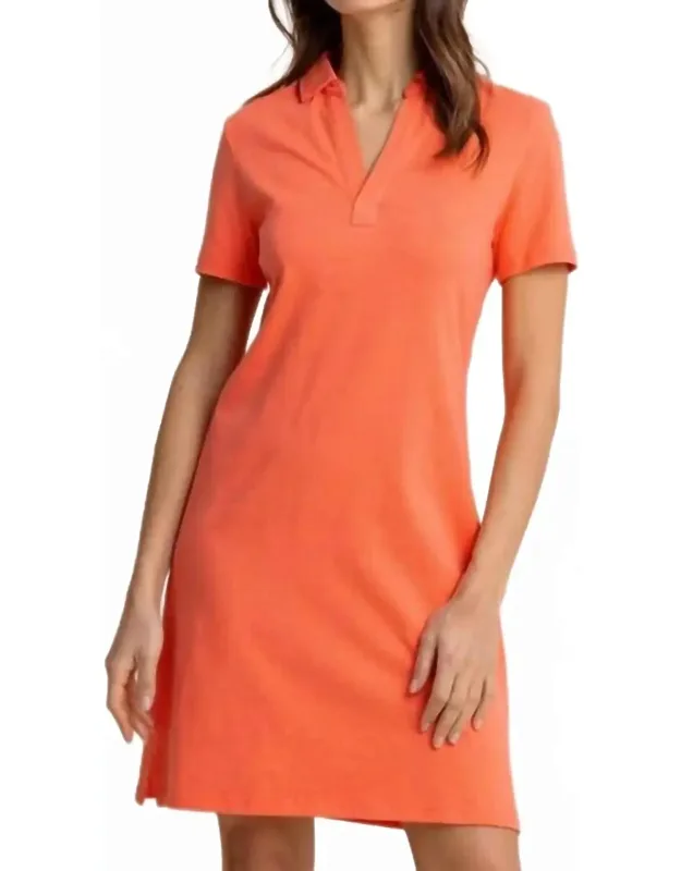 Demi Solid Short Sleeve Polo Dress