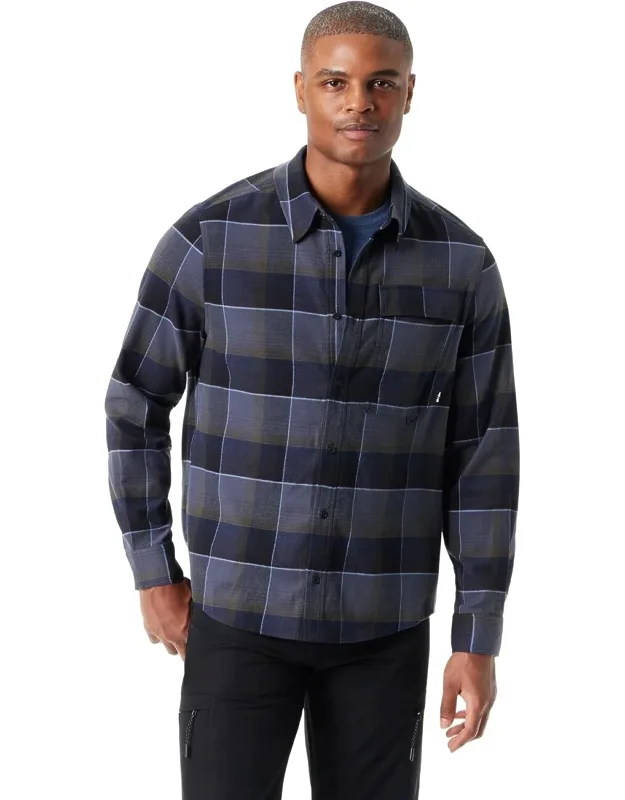 Shirt Plaid Flannel Stretch Classic Fit Button-up