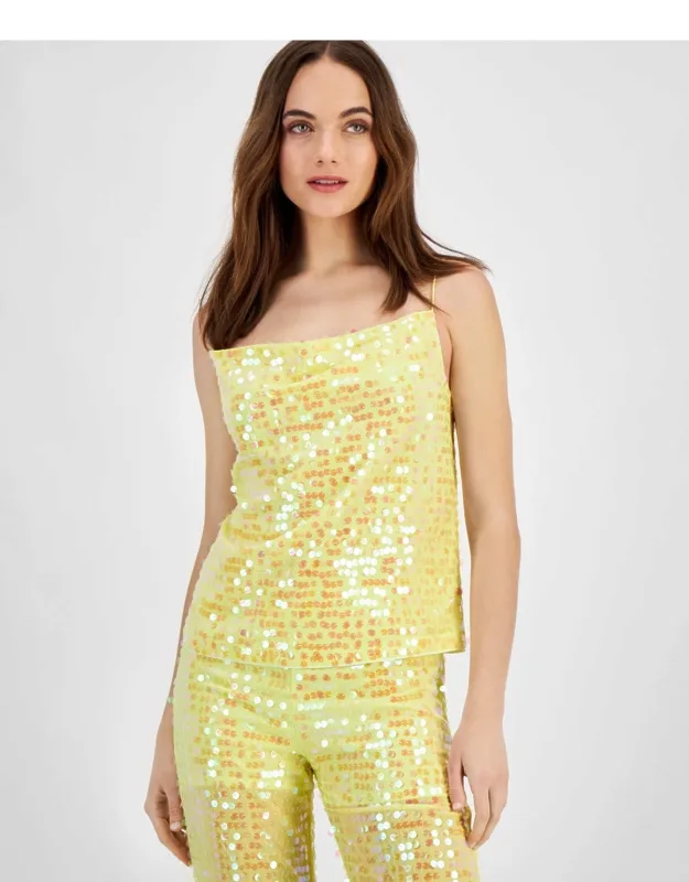 Top With Sequin Embellishments And Open Back