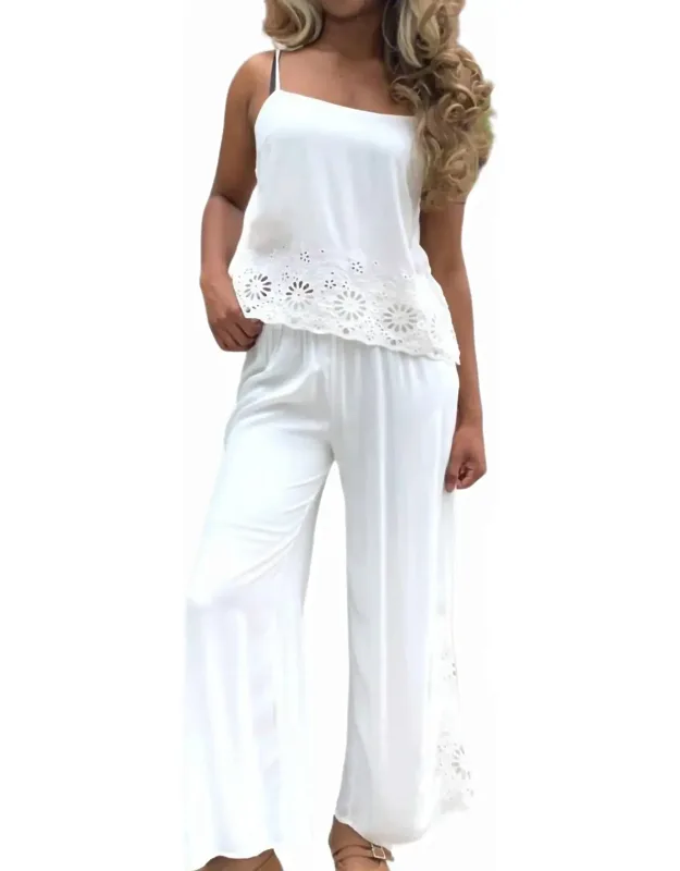 Eyelet Pants