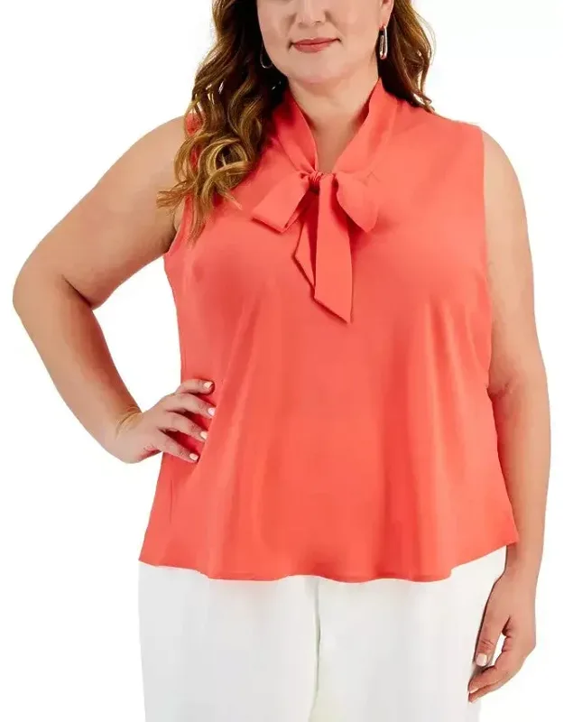 Luxe Tie-neck Sleeveless Blouse