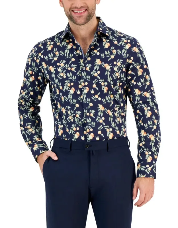 Shirt Multi Printed Slim Fit Long Sleeve Button Up