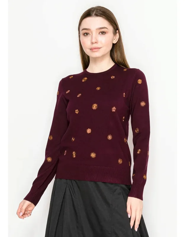 Gold-embroidered Sweater
